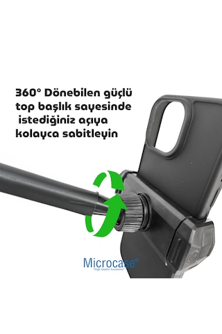 Microcase 360 Döner Başlıklı Masa Üstü Telefon Tutucu Katlanabilir Akrobat Telefon Standı - Al5726 Gri