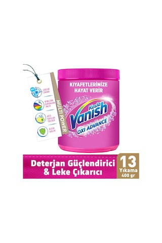 Vanish Multipower Leke Çıkartıcı & Deterjan Güçlendirici Toz Renkliler İçin 400 G