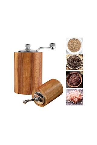 Ahşap El Değirmeni Öğütücü Ahşap Baharat Tuz Öğütücü Değirmen