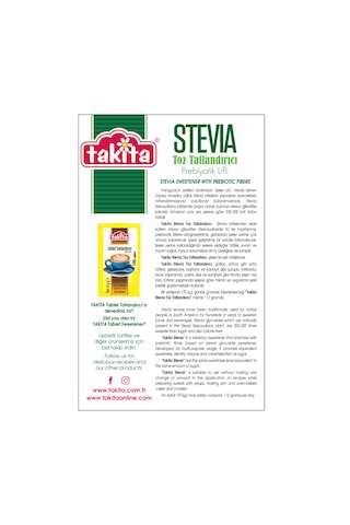 Takita Stevia Prebiyotik Lifli Tatlandırıcı 500 G
