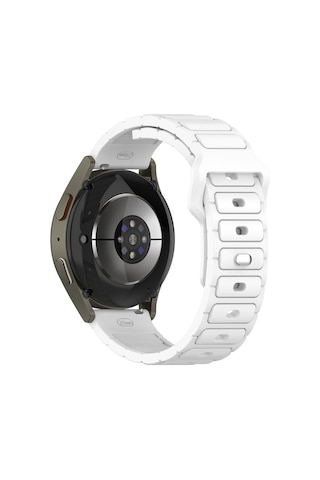 Samsung Uyumlu Galaxy Watch 46mm Zore Krd-132 22mm Silikon Kordon Strap Kayış - Beyaz