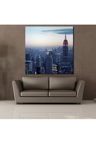 Şehir Manzaraları Ve Akşam Üstü Temalı Kanvas Tablo 100x100cm
