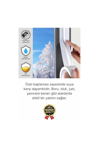 2 Adet Ekstra Güçlü Dayanıklı Su Geçirmez Sızdırmaz Yalıtım İzolasyon Beyaz Tamir Bandı 10 Mt 48 Mm