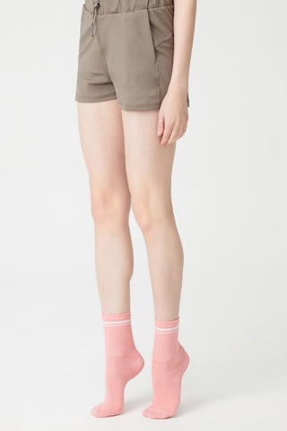 Los Ojos 3 Çift Çok Renkli Pamuklu Orta Boy Retro Çorap Half Crew Yeşil-kiremit-pembe