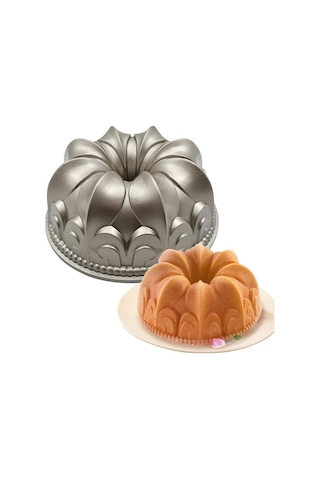 Besthome1 10 İnç Alüminyum Kek Kalıbı, Gümüş Renkli, 3d Zambak Desenli, Anti Yapışkan, Fırında Uyumlu, Tatlılar İçin Gereç Gümüş