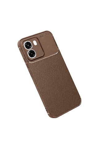Oppo Oppo A6t 5g Auto Focus Karbon Kapak - Kahverengi Diğer