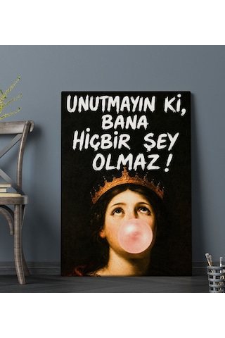 Bk Gift Vintage Klasik Sanat Esprili Sözlü Dekoratif Kanvas Tablo - 36 Çok Renkli