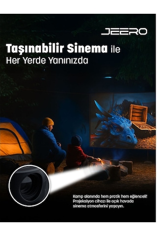 Jeero Mini Ev Sinema Projeksiyon Cihazı Türkçe Menü Ceptetaşınabilir