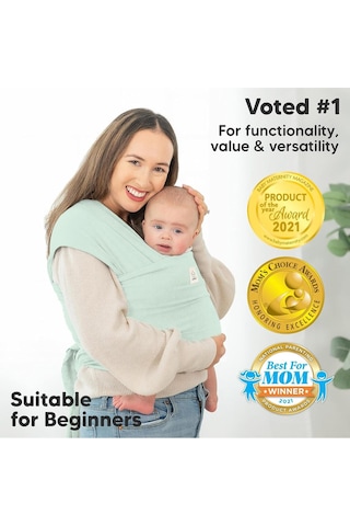 Keababies Bebek Taşıyıcısı, Nefes Alabilir, Ergonomik ve Eller Serbest Sarma Taşıyıcı Portbebe Açık Yeşil Tek Ebat