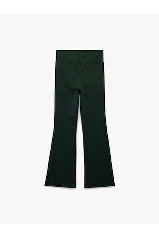 Koton Asimetrik Yüksek Bel Slim Fit İspanyol Paça Spor Tayt Yeşil 6wak40115nk Yeşil