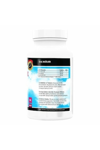 Flx Coenzyme Q-10 200 MG Hyoluronic Acid Resveretrol 90 Tablet
