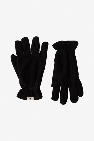 AC&Co / Altınyıldız Classics Erkek Siyah Polar Bere Boyunluk Eldiven Set Siyah