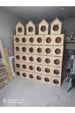 Kedi Yuvası Kedi Kulubesi Soğuğa Dayanıklı Osb Kedi 36x30x33 Cm
