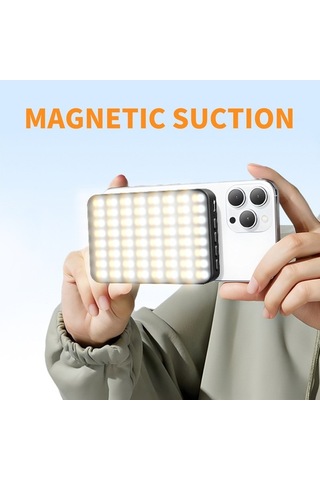 Ulzyvf Taşınabilir Manyetik Led Video Işığı - 3000k-6500k Renk, 10 Aydınlatma Seviyesi, Usb-c Şarj, Klips Ve Soğuk Adaptör Siyah Siyah