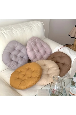 Trendooze Morandi Renkli Basit Yuvarlak Minder, Kahverengi Kahve Rengi Kahve Rengi