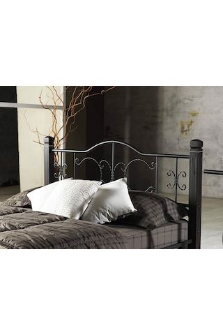 Karyola Yakamoz Yatak Odası Çift Kişilik Ferforje Tarz Ahşap Metal Karyola 150 X 200 Diğer