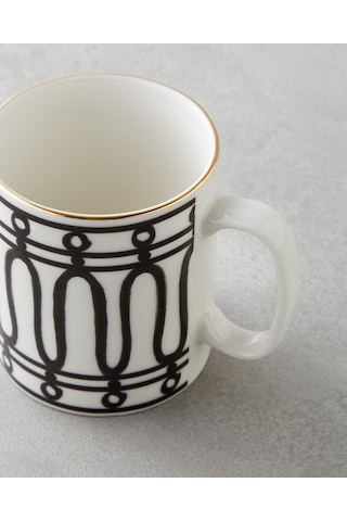 English Home White Charmed Bone Porselen Kupa 290 Ml Siyah-beyaz-gold Siyah-beyaz-gold