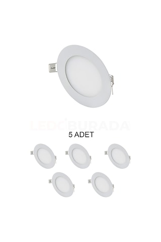 Cata Ct-5145 Slim Led Panel 6w Beyaz - 5 Li Paket Beyaz
