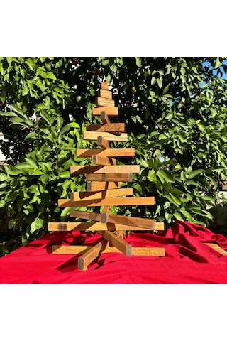 Leftover Ahşap Yılbaşı Ağacı - 54cm Kahverengi