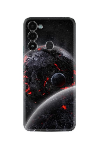 Tecno Spark 8c Kılıf Resimli Desenli Silikon Platinium Series Kara Dünya 1902