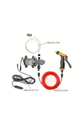 Motion003 1 Takım Taşınabilir Karavan Su Hortumu Nozul Seti 12v Araç Yıkama Tabancası Eğlence Araçları Portatif Temizleyici