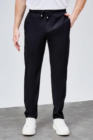 HLT Jeans Erkek Siyah Relaxed Fit Yandan Cepli Beli Lastikli Bağcıklı Duble Paça Jogger Pantolon Bolt-1996 Siyah