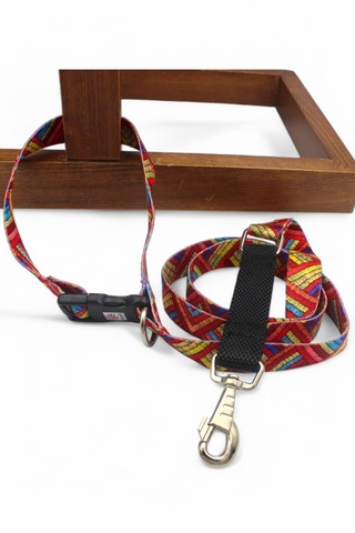 Caramelos Köpek Gezdirme Tasması, Bağlama Kilitli, Anti Shock 7 Kırmızı