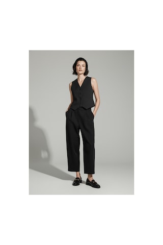 Feg Store %100 Pamuk Önü Çift Pileli Siyah Pantolon