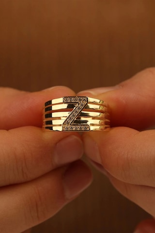 Çgk Çiğdem Gürel Kuyumculuk Z Harf Altın Yüzük Gold