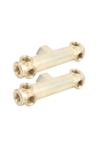 Yunboo Alüminyum Valf Bağlantısı - G3/8 15mm Alt Delik, G1/4 11.5mm Diğer Delikler - Elektrikli Hava Kompresörü Aksesuarı 2 Adet