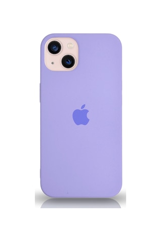 Apple Uyumlu iPhone 13 ile Logolu Silikon Kılıf Altı Kapalı İçi Kadife Lansman Arka Kapak