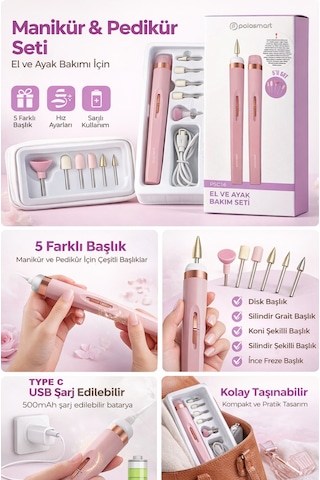 Polosmart Manikür & Pedikür Set Rose Gold Psc 16