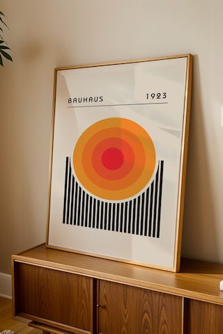 Bauhaus 1923 Turuncu Detaylı Dekoratif Poster Tablo Ahşap Çerçeveli Bauhaus 1923 Turuncu Detaylı Dekoratif Poster Tablo Ahşap Çerçeveli