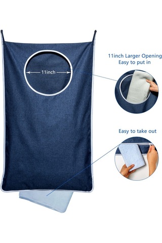 Cbtx Banyo Kirli Elbise Sepeti Çamaşır Saklama Çantası Duvara Montaj Asılı Giyim Organizatör Mavi Diğer