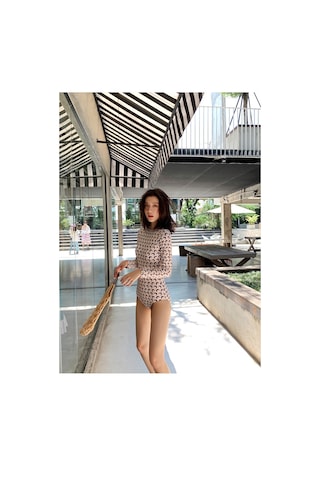 Tcherchi Kadın Peri Tarzı Tek Parça Mayosu Bej