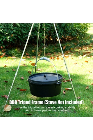 Jeemson Alüminyum Alloy Taşınabilir Kamp Mangal Tripodu - Yüksekliği Ayarlanabilir, Çadır Piknik Açık Hava Pişirme Gereci Çok Renkli