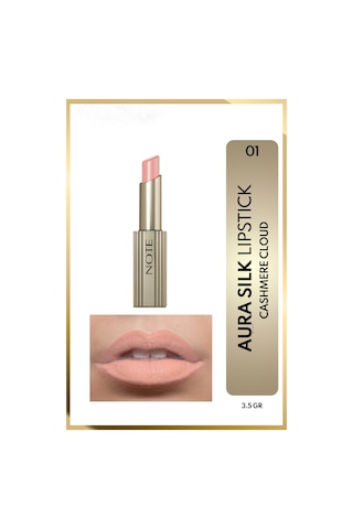 Note Aura Silk Lipstick 01 Cashmere Cloud Kremsi Yarı Parlak Ruj - Nude