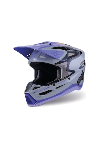 Alpinestars Sm3 Youth Jettson Off-road Çocuk Genç Motosiklet Kaskı Gri Mavi Gri / Mavi