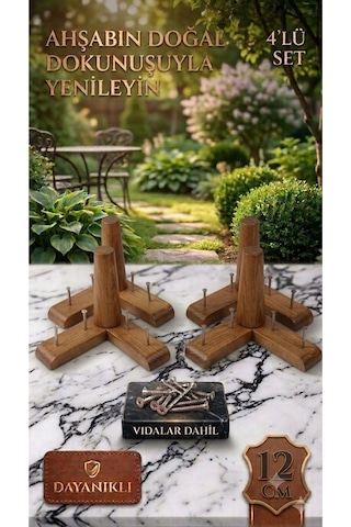 12 Cm Açık Ceviz Gürgen Ahşap Mobilya Ayağı Yüksek Dayanıklı Koltuk Ve Baza Ayağı 4'lü Set 12 Cm Açık Ceviz Gürgen Ahşap Mobilya Ayağı Yüksek Dayanıklı Koltuk Ve Baza Ayağı 4'lü Set