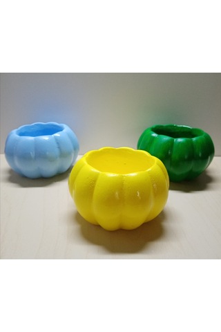 Anneler Günü Hediyesi Ev Hediyesi 3 lü Dekoratif Çok Amaçlı Boş Mini Kabak Saksı