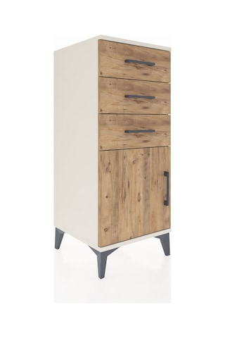 Hyperion Komodin Tek Raflı 3 Çekmeceli Tek Kapaklı 44x44x106 Aytaşı-çam Aytası