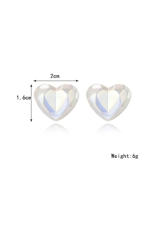 E2209-6 Senfoni Dilimlenmiş Kalp Saplama Küpe Takı