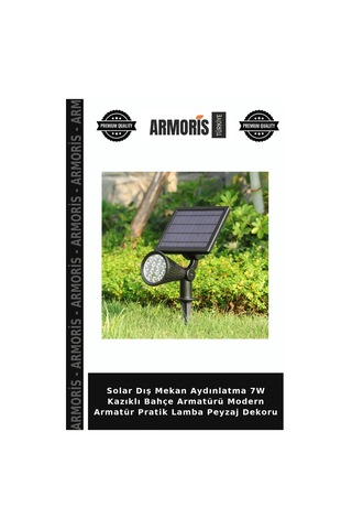 Solar Dış Mekan Aydınlatma 7w Kazıklı Bahçe Armatürü Modern Armatür Pratik Lamba Peyzaj Dekoru Diğer