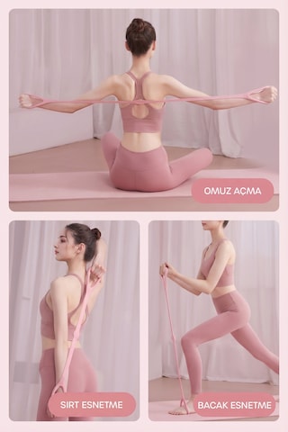 Esneme Bandı Pilates Jimnastik Bandı Yoga Direnç Bandı Isınma Spor Kondisyon Lastiği Hafif 5kg Pembe