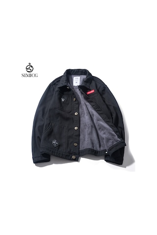 Sonbahar Kış Polar Astarlı Çok Cepli İş Giyim Bol Kesim Erkek Ceket Siyah