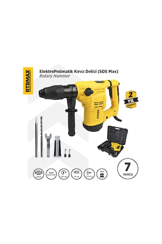 Rtrmax RTM240 Elektropnömatik Sds Max Kırıcı ve Delici 1500 W 9.0 Jul 40 mm