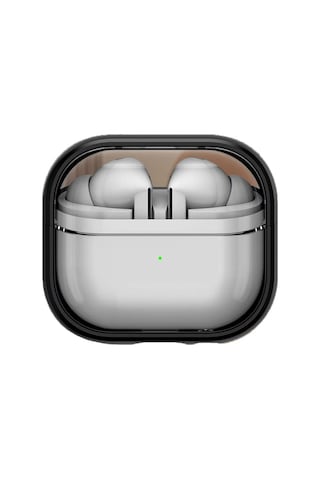 E2m Apple Uyumlu AirPods 4 Crystal Standlı Kılıf Siyah Siyah