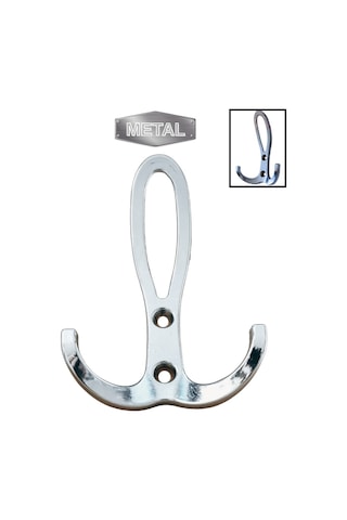 Metal Okyanus Krom Portmanto Askısı Duvar Tipi Tekli Krom Gri