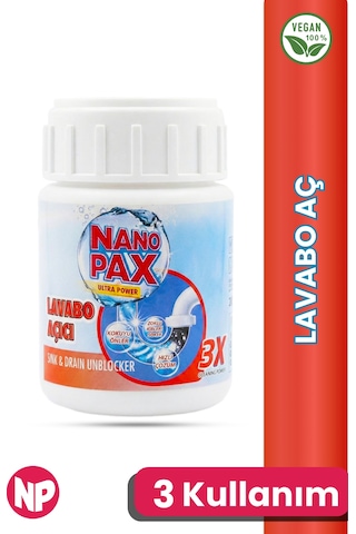 Nanopax Güçlü Lavabo Ve Gider Açıcı 200 Gr - Hızlı Etkili Mutfak Banyo Tıkanıklık Giderici