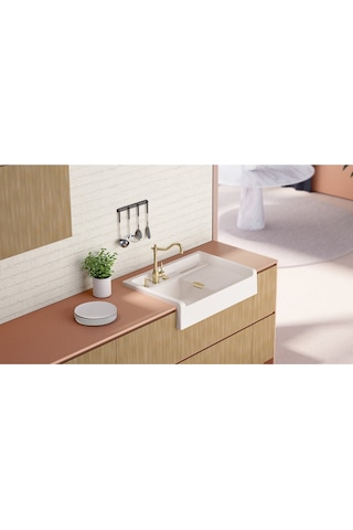 Schock Grando M-100 Tezgah Üstü Granit Mutfak Evyesi Polaris / Beyaz